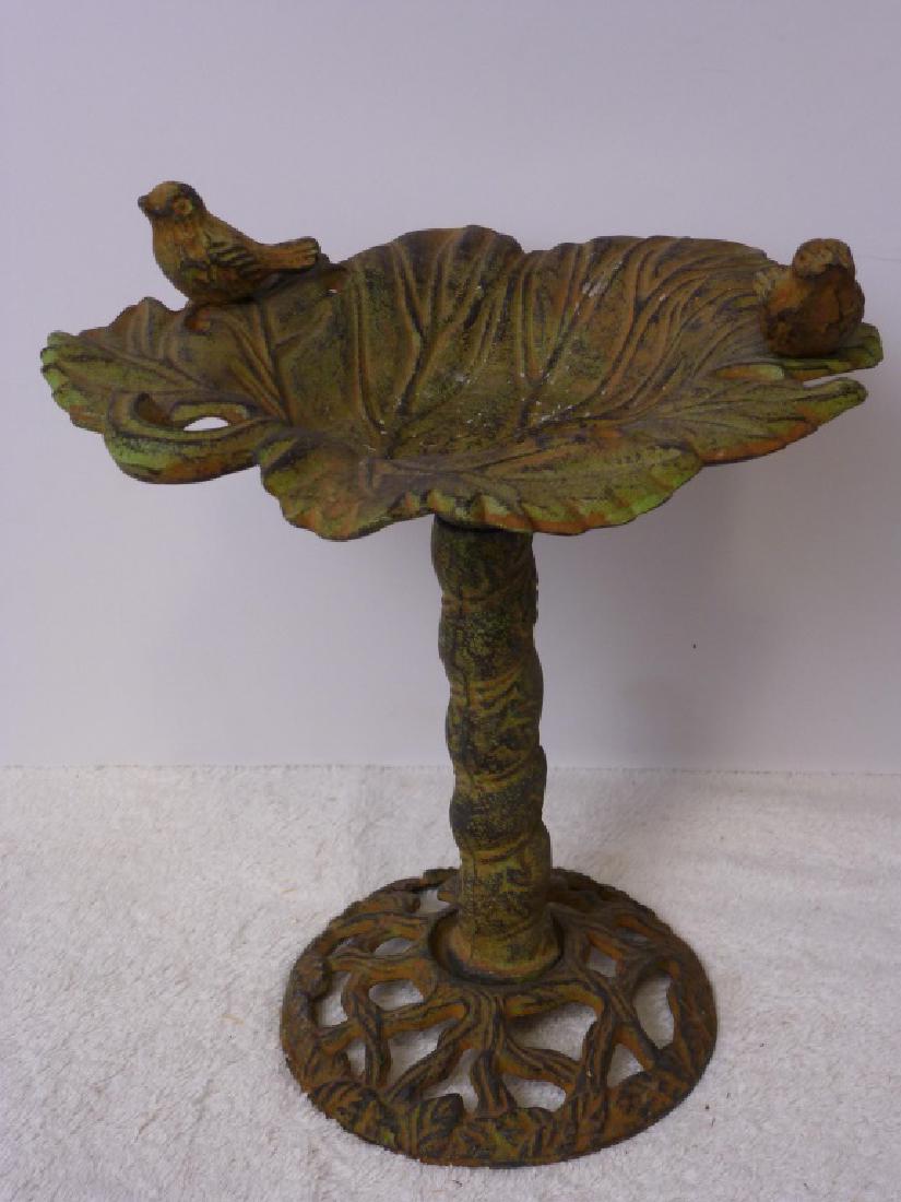 Miniture Bird Bath Cast Iron: 8 inches high.