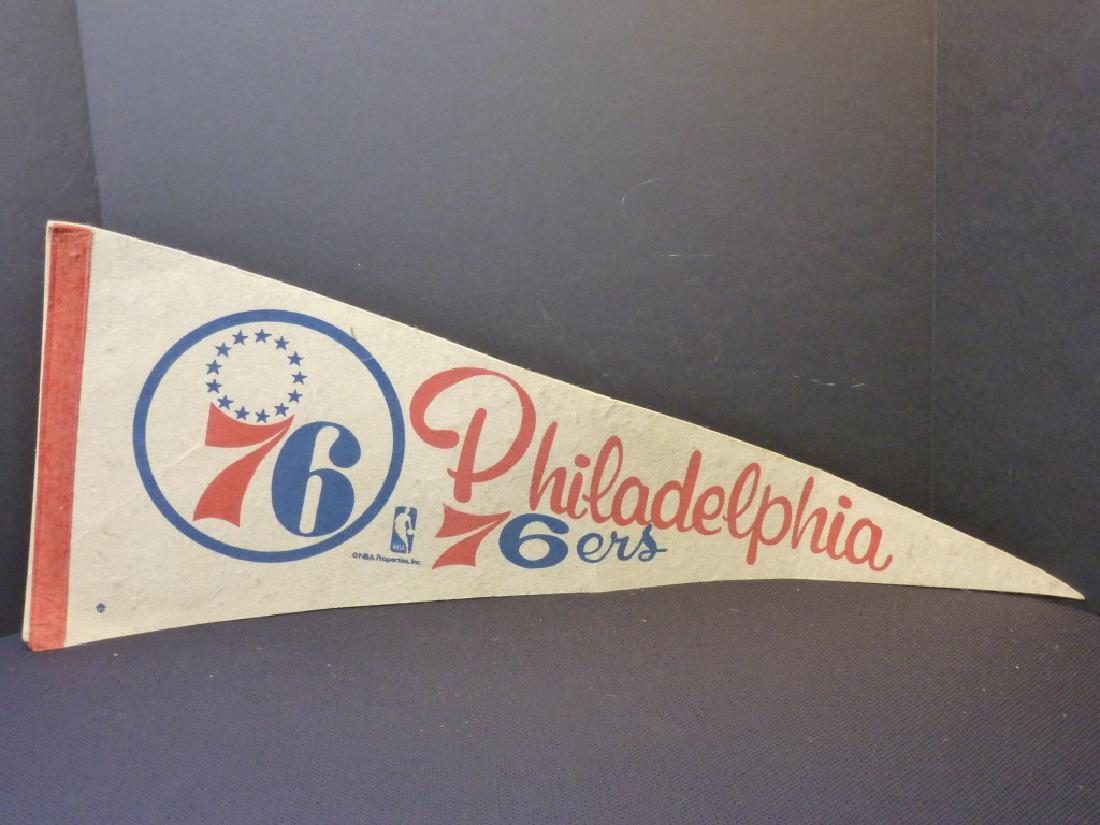 Philadelphia Flyers & 76ers Pennants (2): 12 h x 30 l inches.
