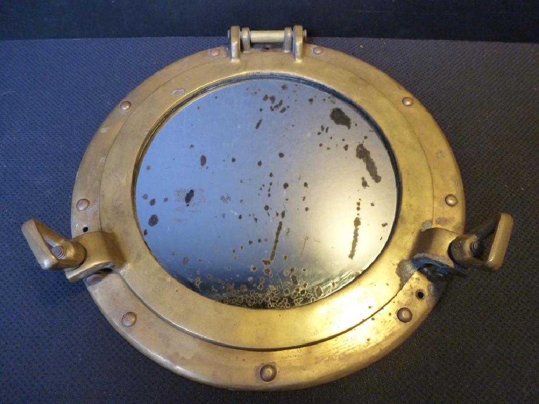 Port Hole Mirror Brass: 11 inch diam.