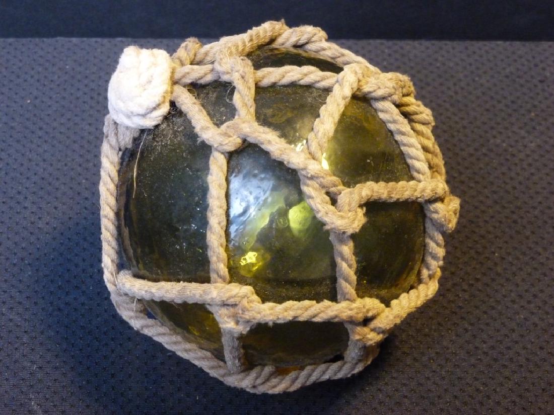 Japanese Fishing Net Float, Blown Glass: 12 inch circ., 3 inches high.