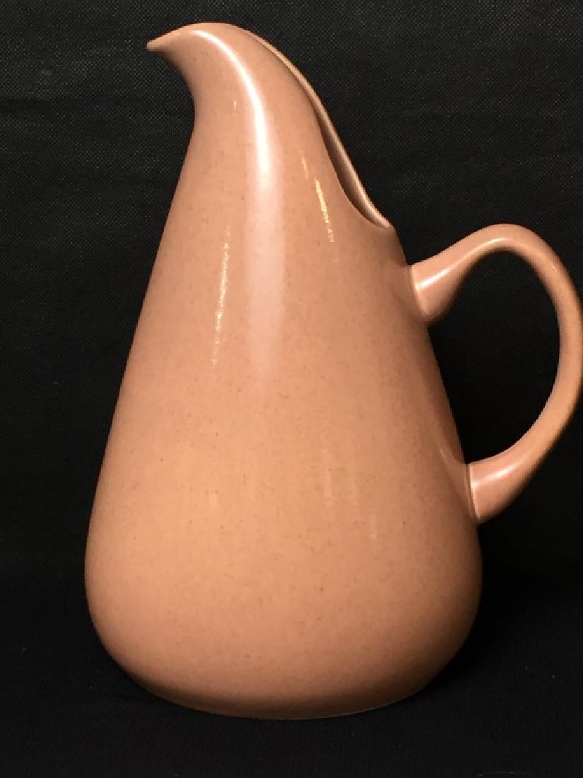 Russel Wright Coral Pitcher Eames Era: By Steubenville. 10.5h x 8w inches (including handle). #RusselWrightPitcher