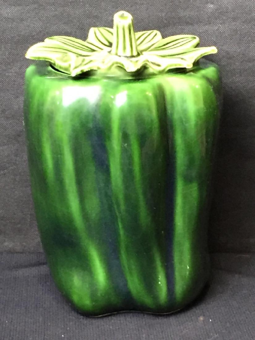 McCoy Pepper Coookie Jar: 10 in high. The lid was cracked & repaired. #MccoyCookieJar