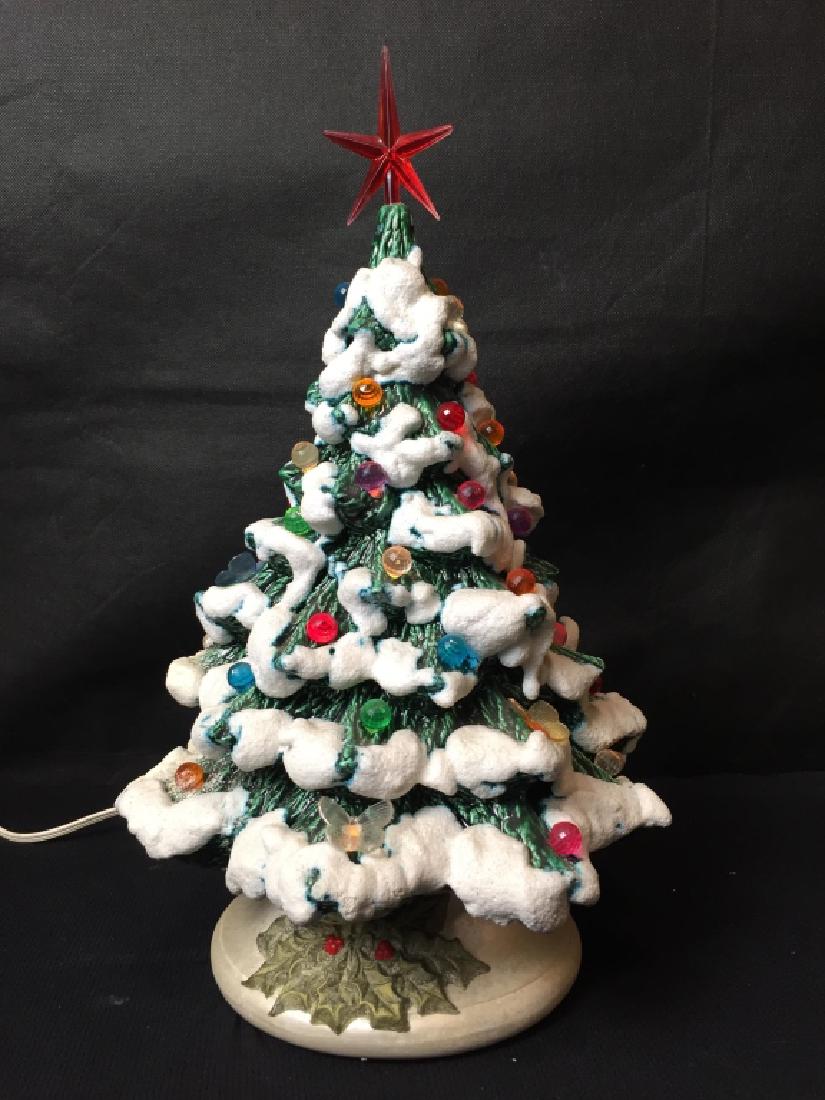 Vintage Ceramic Light Up Christmas Tree: Lights are round, not pointed. 16 inches high. #CeramicChristmasTreeLights