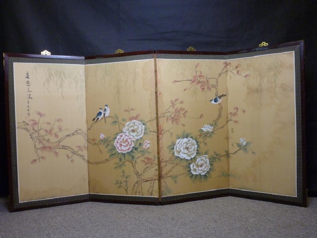 Japanese Hand Painted Silk Screen