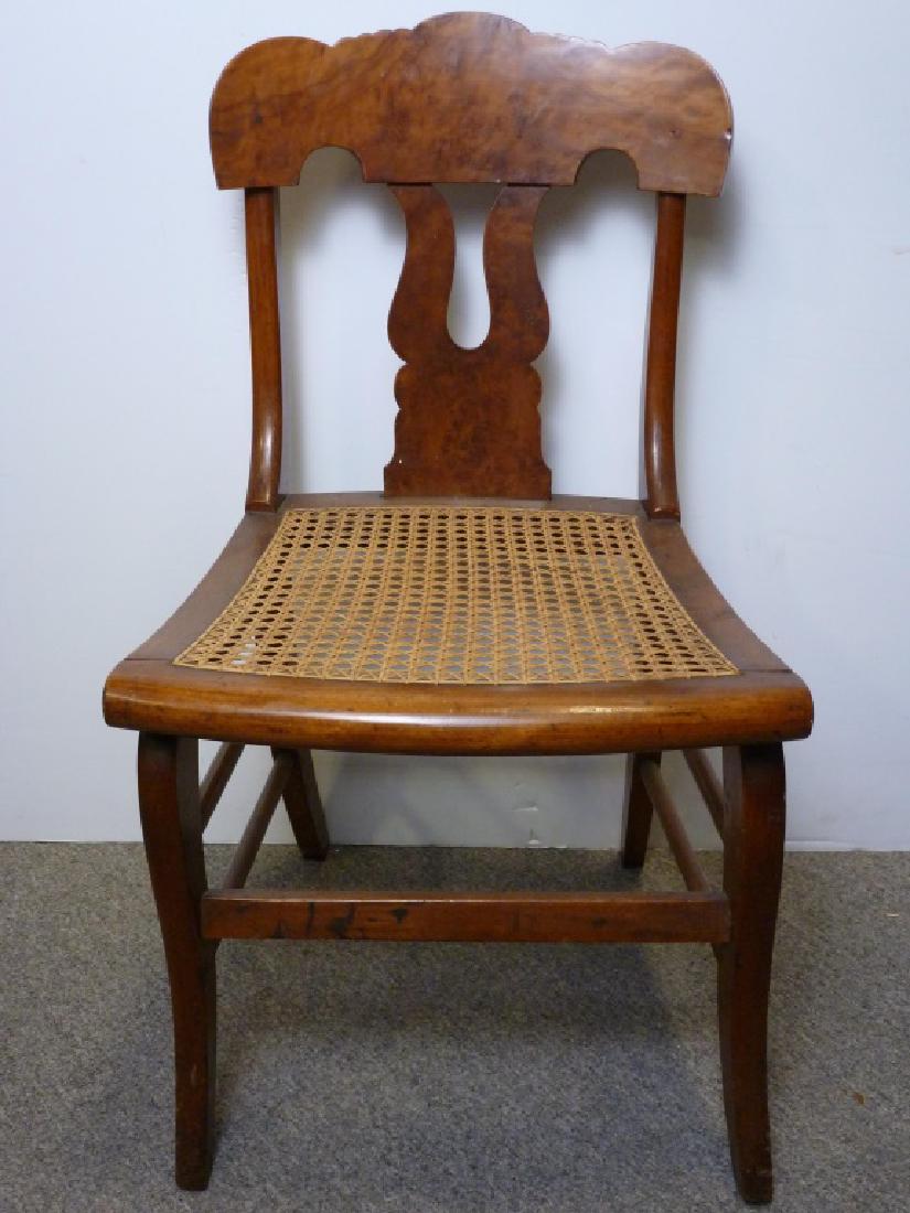 Walnut Empire Caned Chair: 33h x 17.75w x 16d inches. #WalnutEmpireChairCaned