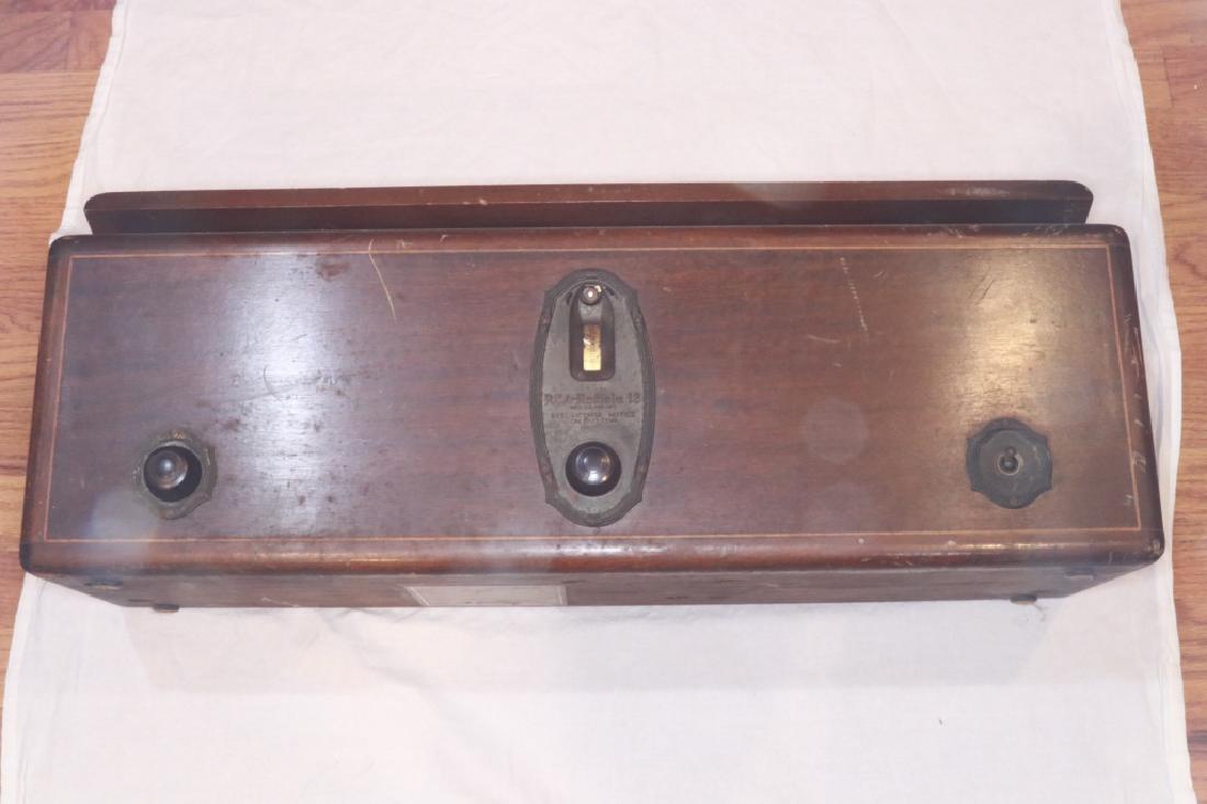 RCA Radiola 18: Antique RCA Radiola 18 Tube Radio Wood Cabinet For Restore or Parts Model AR-936. No tubes. 27.5l x 9h x 7.5d inches. #RadioAntiqueRCA