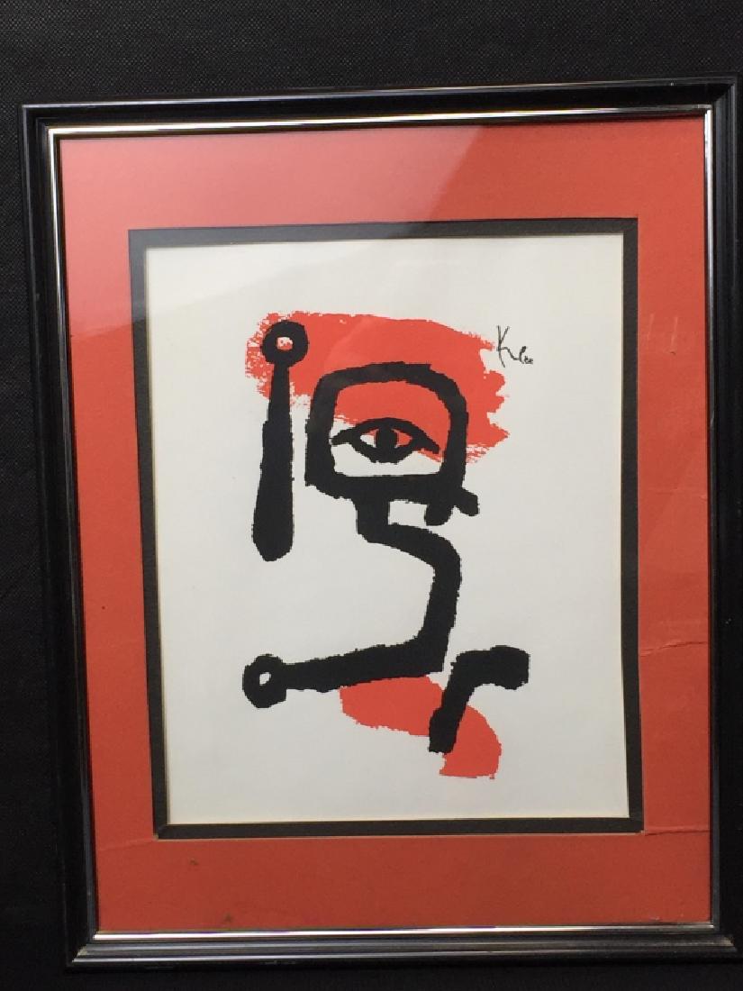 Red Eye Abstract Print Artist Paul Klee: 15h x 12w inches. Mat is creased on lower right. #PaulKleeRedEyePrint