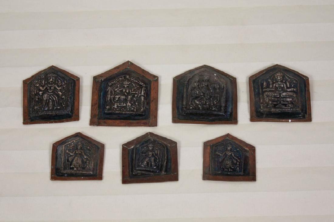 Copper & Tooled Metal Wall Plaques (7): Smallest, 3 H x 3 W inches & largest, 4.75 H x 4 W inches. #copper #wallplaque