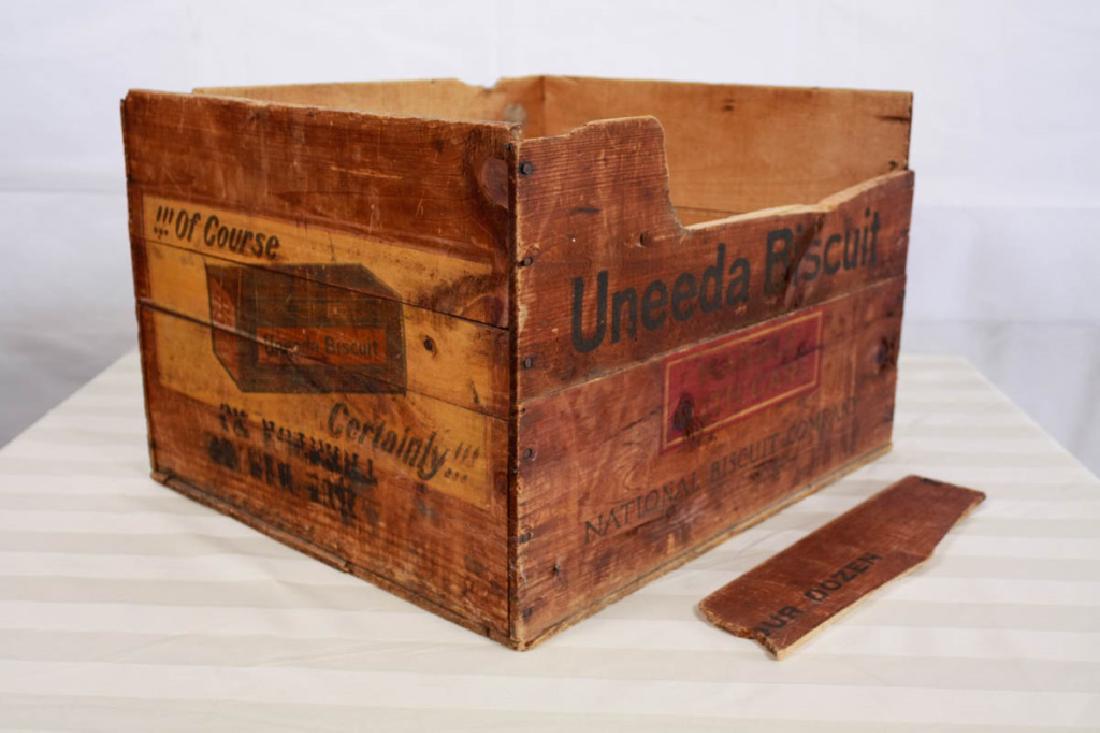 Uneeda Biscuit Wood Crate: 13 H x 20 W x 17 D inches. #UneedaBiscuit #woodcrate