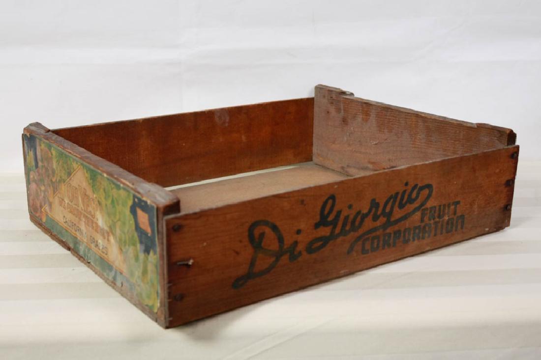 DiGiorgio Fruit, California Wood Crate: 5 H x 17.5 W x 14 D inches. #fruitcrate #woodcrate #digiorgio #vintageadvertising