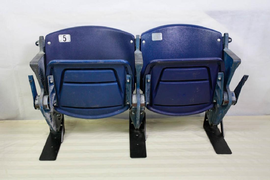 New York Giants Meadowlands Stadium Seats: Pair of Meadowlands Giants Stadium seats 5 & 6. Removed from Giants Stadium in 2010 by S&S Seating. 28 H x 48 W inches. #giantsstadium #meadowlands #NYGiants #NYJets
