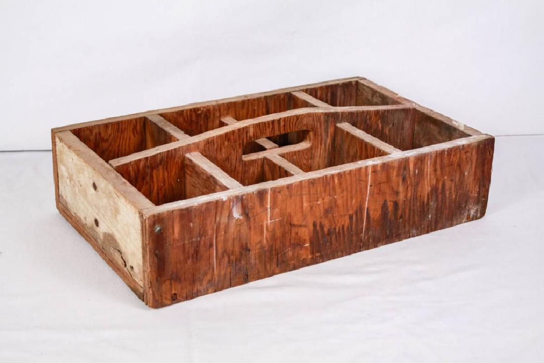 Rustic Carpenters Wood Tool Caddy: 5h x 21w x 12.5d inches. #VintageWood #ToolCaddy #VintageTools #RusticWood