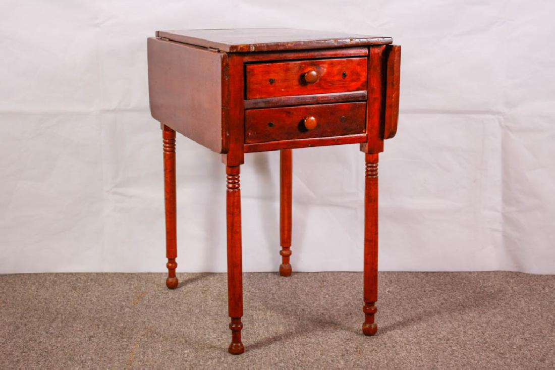 Drop Leaf Side Table: 29h x 33w (leaves open) x 24d inches. 17w inches (leaves closed). #VintageFurniture