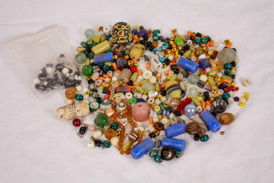 Handmade & Machine-made Beads in Mason Jar: Including various beads, buttons. #Beads #DIY #Handmade #MasonJar