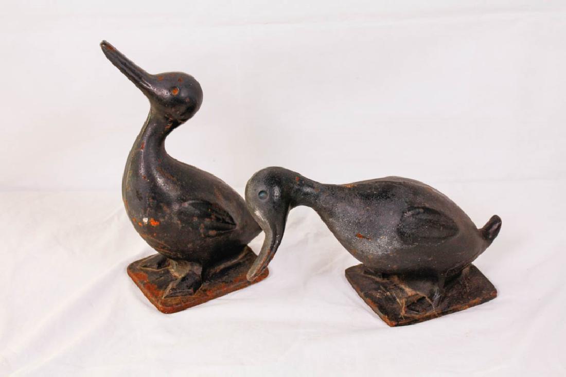 Cast Iron Ducks Yard Ornaments: 11.5h & 6.5h inches. #CastIron #Ducks #YardOrnaments
