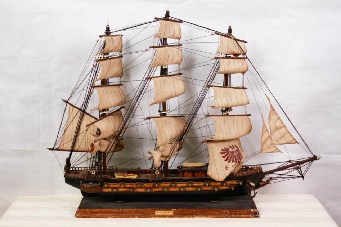 Antique Beautiful Sail Ship Fragata Espanola 1780, Very