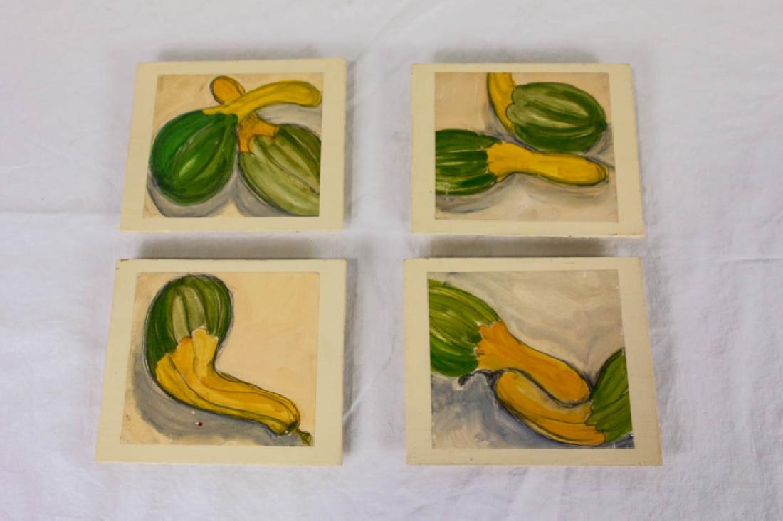 Squash Wall Hangings (4): 6h x 7w inches. Minor wear. #Kitchenware #Squash #KitchenDecor