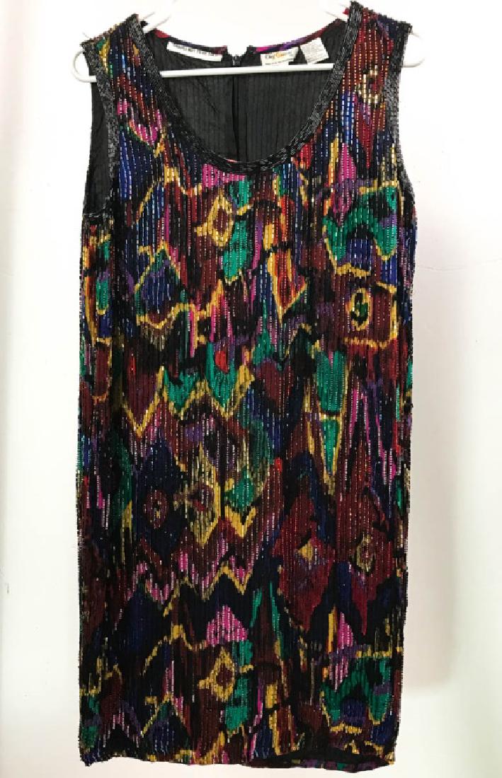 Vintage Oleg Cassini Beaded Cocktail Dress: Size 8 - sample size. 100% silk shell. #OlegCassini #Couture #EveningDress #CocktailDress