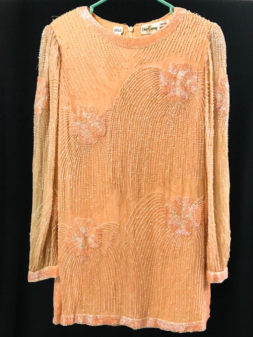 Vintage Oleg Cassini Beaded Dress: Size 8. Made in Hong Kong. #OlegCassini #Couture #EveningDress