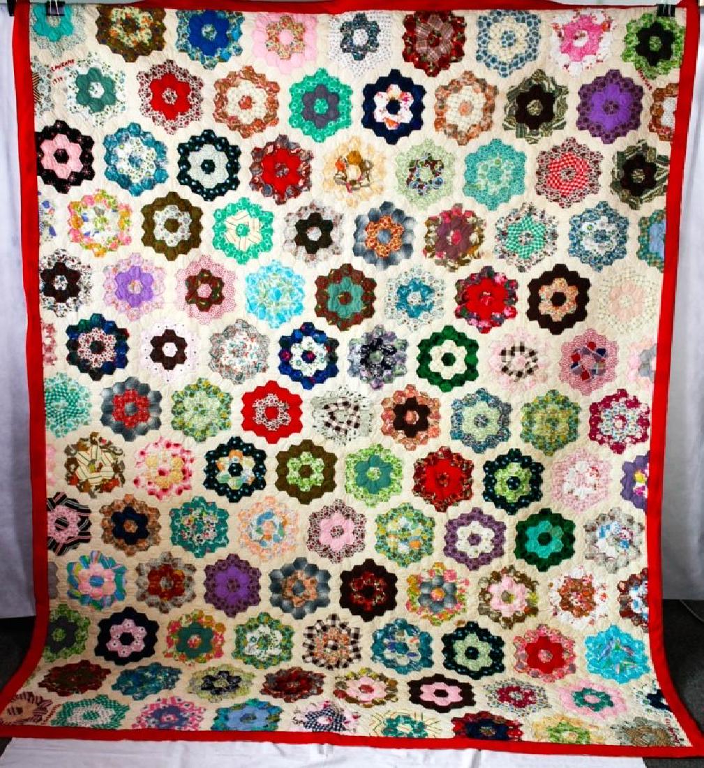 Grandmother's Flower Garden Signed & Dated 1974 (1 of 6)