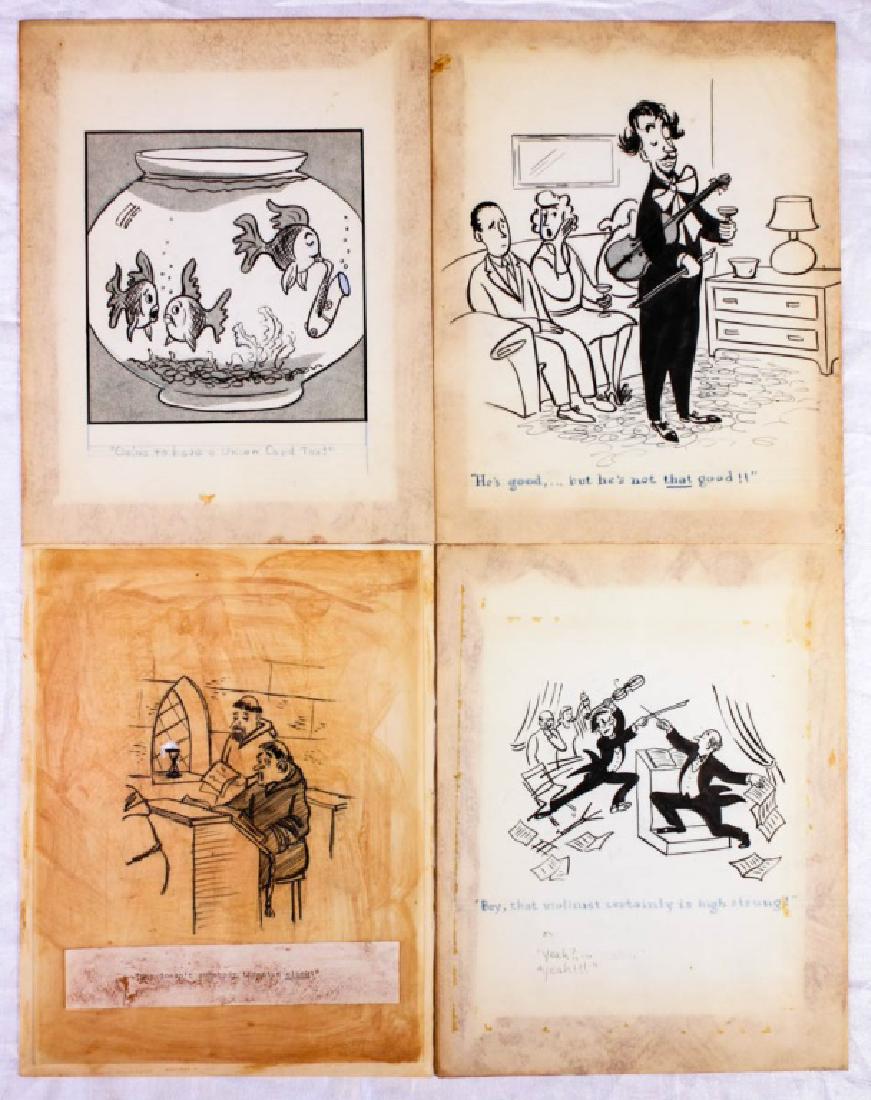 Original Comics by Unknown (4): (4) original comics, unsigned. All 11h x 8.5w inches. #VintageComics #Cartoons