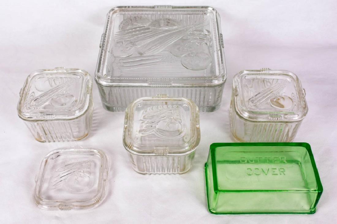 Vintage Glass Covered Refrigerator Containers (1 of 8)