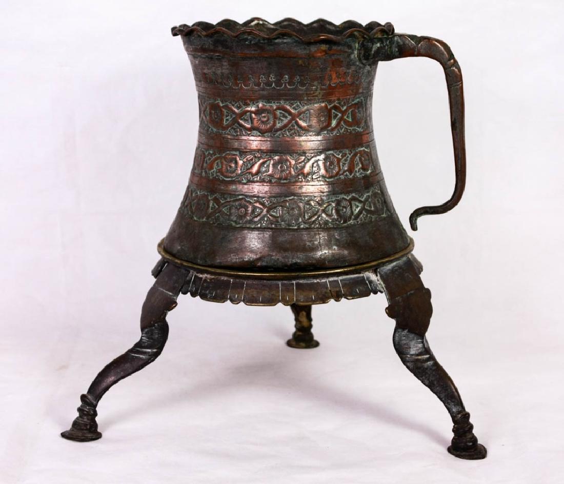 Antique Brass Pitcher on Reticulated Stand (1 of 7)
