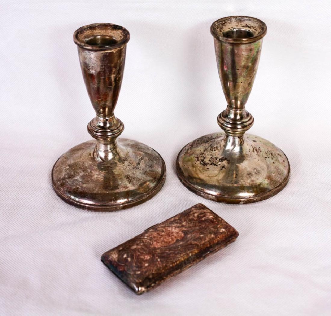 Pair Silver Candlesticks & Case (1 of 8)