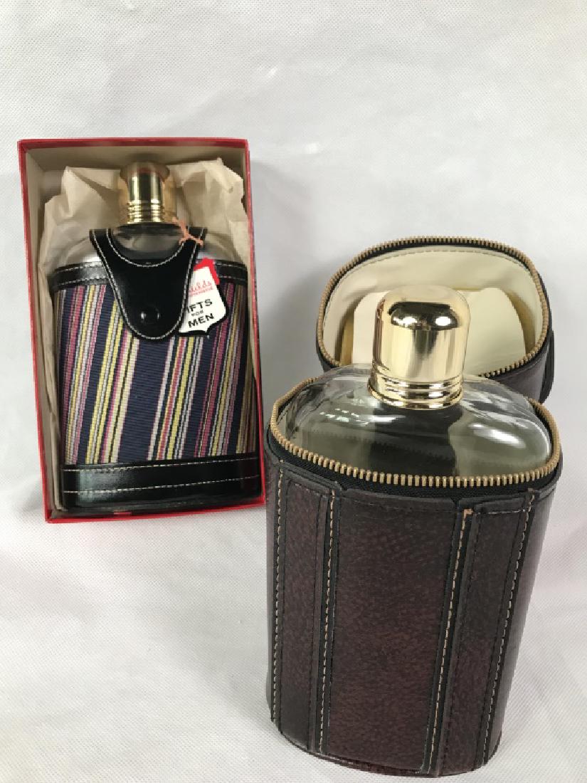 Liquior Flasks (3): 7.5h x 4.25w & 8h x 5w inches.