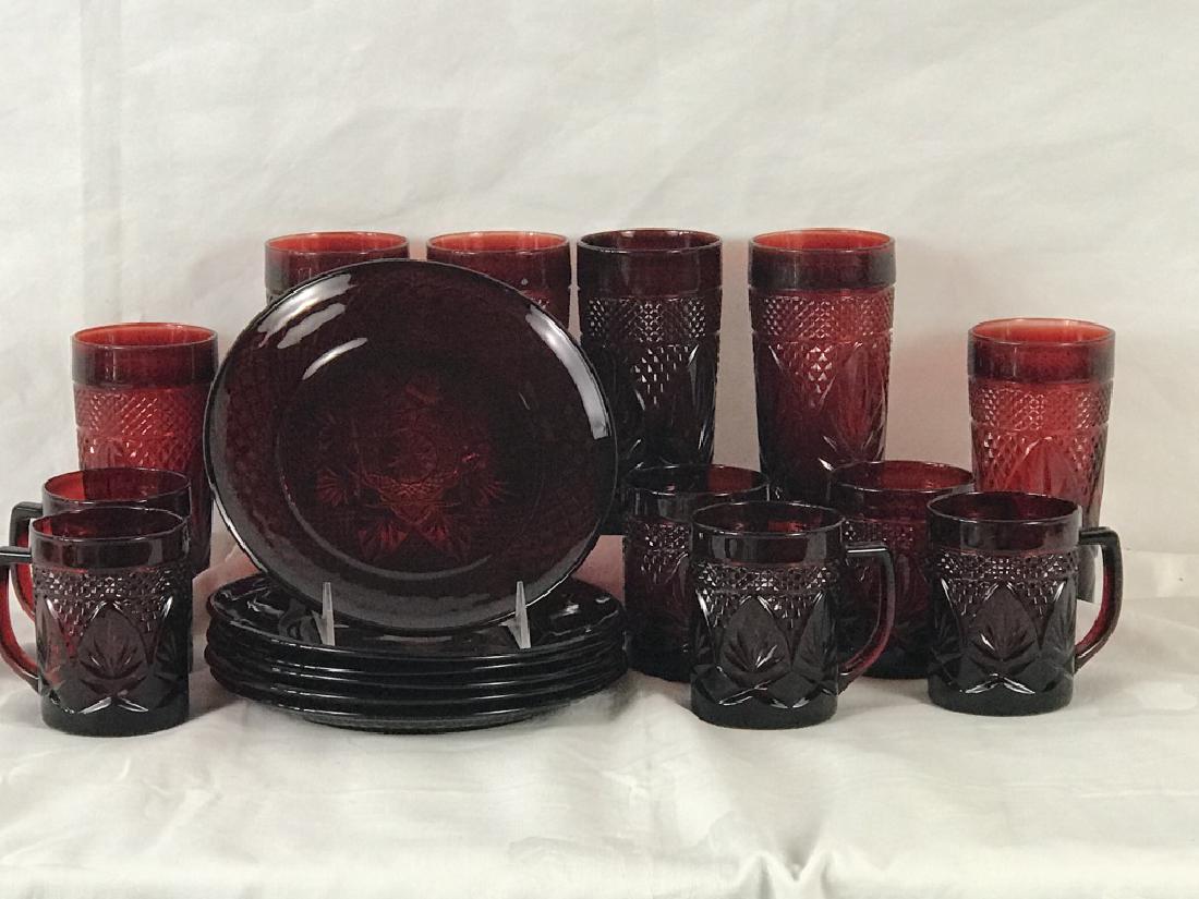 Ruby Red Glass Plates, Glasses & Mugs (1 of 4)