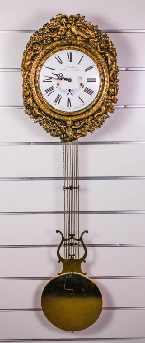French Rococo J. Cornillon Wag-On Wall Clock (1 of 6)