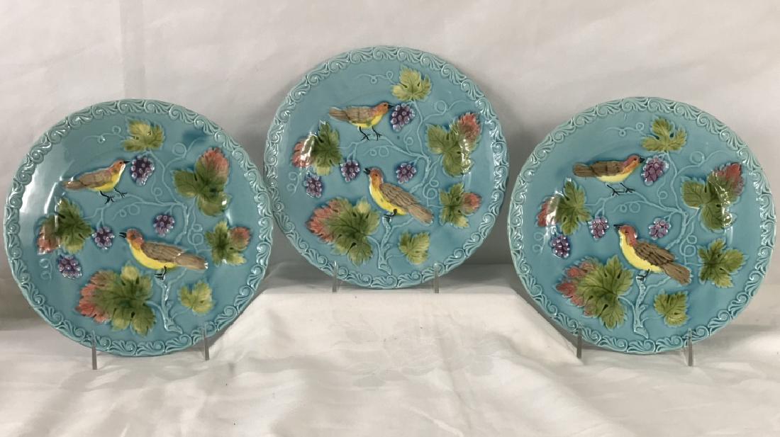 Black Forest Majolica Art Pottery Plates (3) (1 of 4)