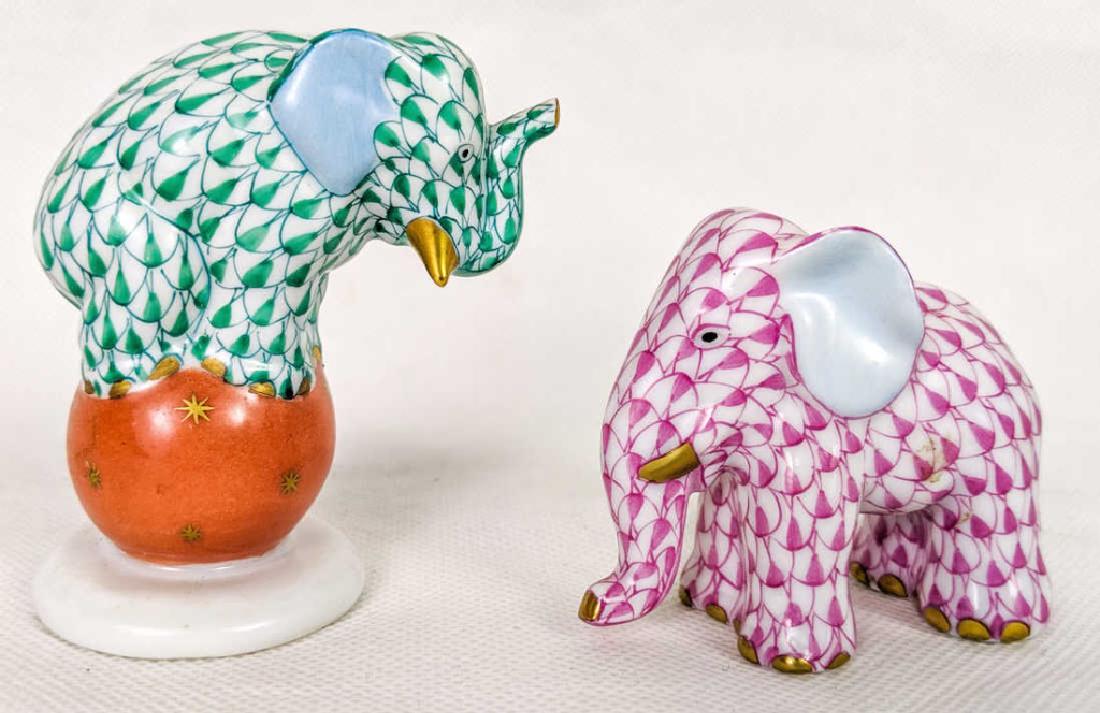 Herend Fishnet Hand Painted Elephants (1 of 12)