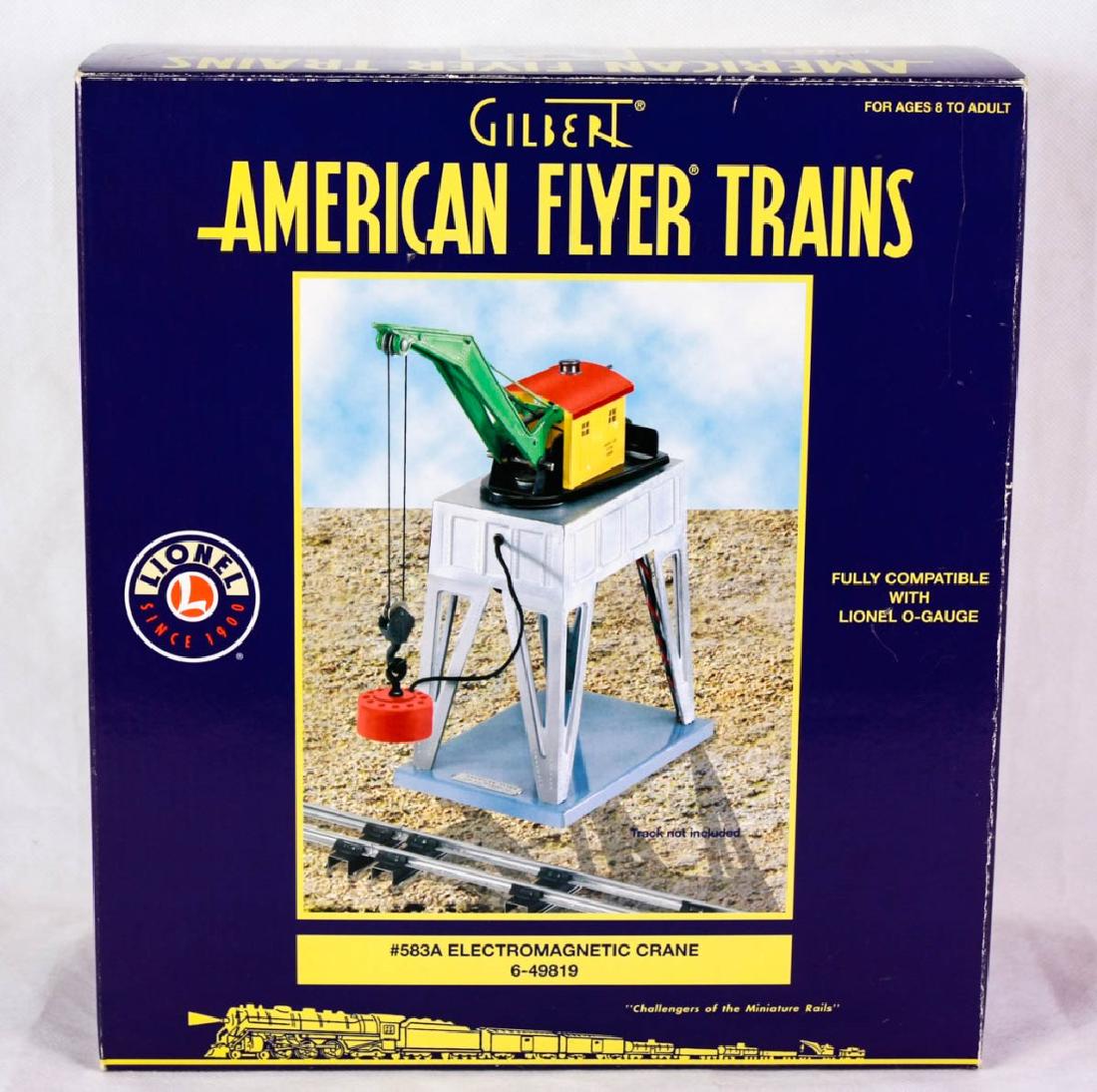 Gilbert A/F #538A Electromagnetic Crane 49819: 6-49819, 2004. Metal tower, can and boom. Mint in box. #Gilbert #AmericanFlyer #Lionel