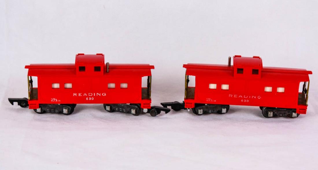 American Flyer 630 Reading Cabooses: Both marked American Flyer mfg. by The AC Gilbert Co. #ACGilbert #AmericanFlyer