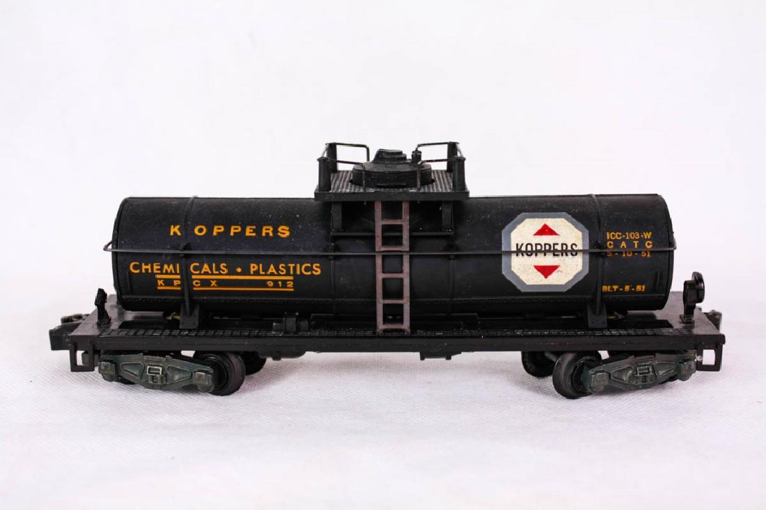 American Flyer Koppers Chemicals Tank Car 912: Koppers Chemicals, Plastics. Marked American Flyer mfg. by The AC Gilbert Co. #ACGilbert #AmericanFlyer