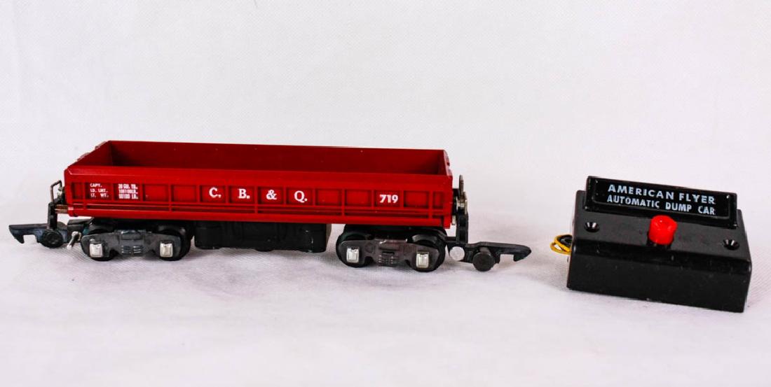 American Flyer 719 CB&Q Dump Car & Controller: Car and controller. Car marked American Flyer mfg. by The AC Gilbert Co. #ACGilbert #AmericanFlyer