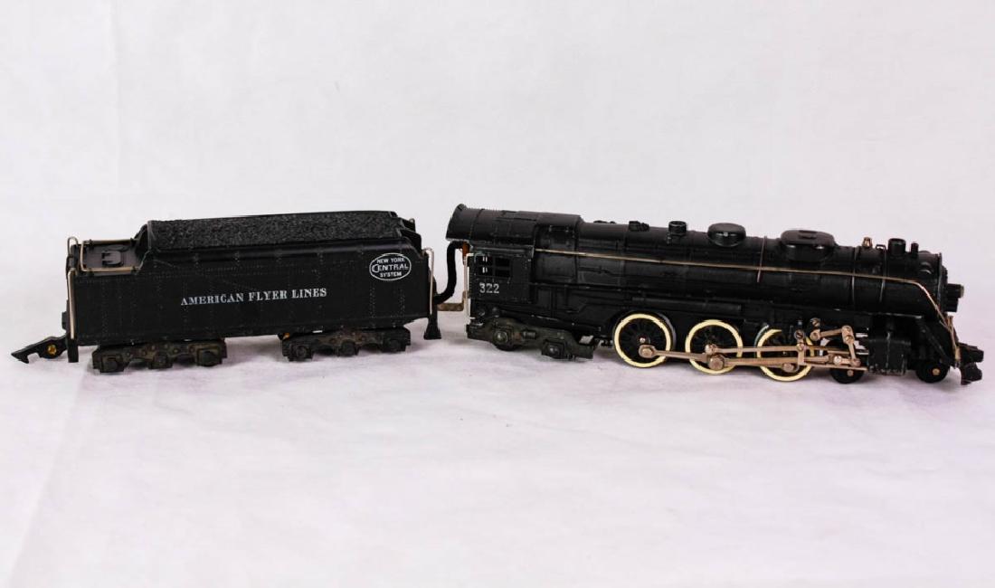 Am. Flyer 322 Steam Engine & Tender: American Flyer Lines New York Central tender and 322 steam engine Smoke in boiler. Very good condition. #AmericanFlyer