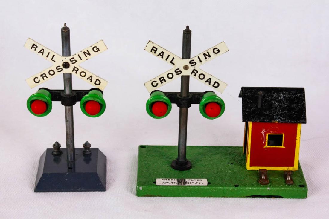 Am. Flyer 759 & 760 RR Crossing Signals: 2 pieces total. Both marked American Flyer mfg by The AC Gilbert Co. #ACGilbert #AmericanFlyer
