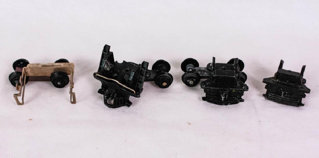 American Flyer Pilot Truck Assemblies: 4 pieces total. 2 pieces marked American Flyer mfg by The AC Gilbert Co. #ACGilbert #AmericanFlyer #TrainParts