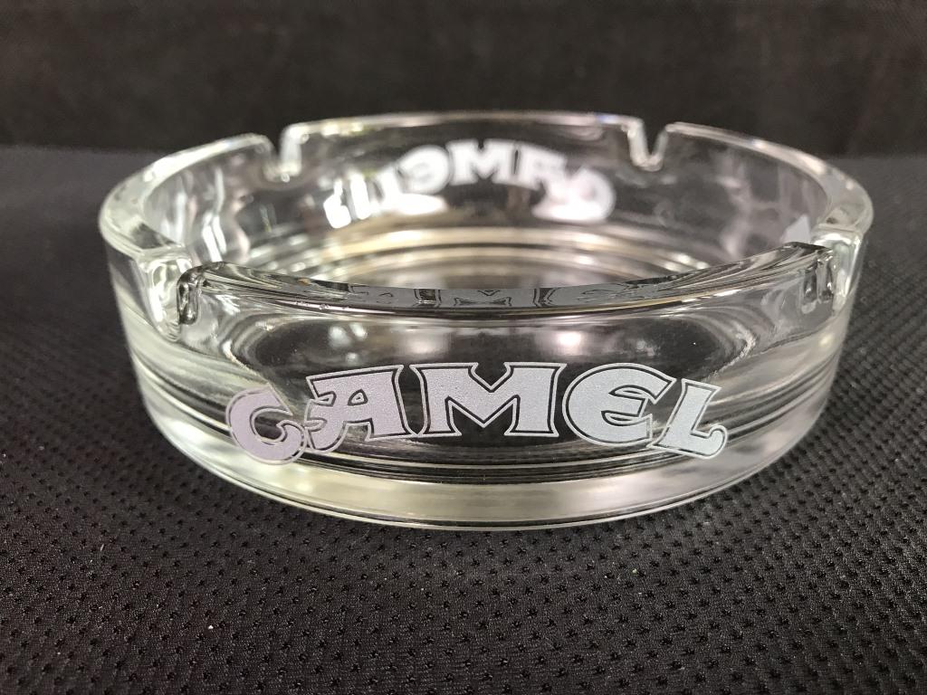Camel Ashtray, Glass: 5.75d.
