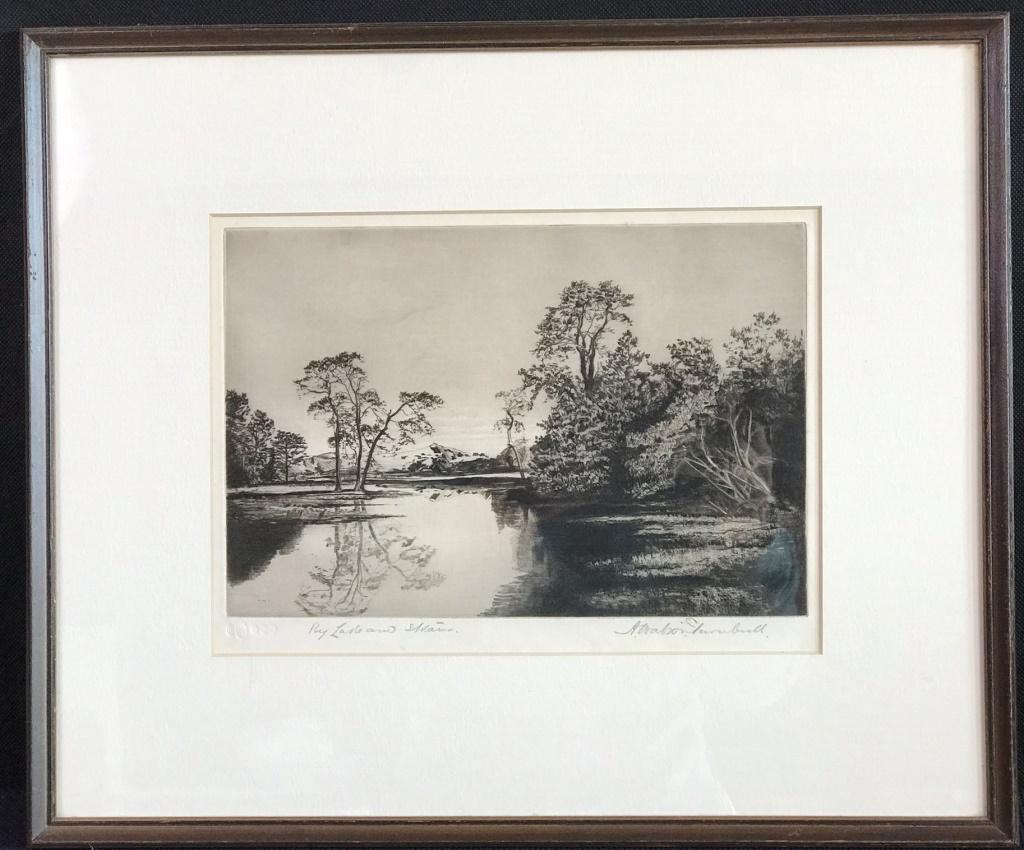 A. Watson Turnball (British 1874-1957): "By Lake Ann Maine" 14"h x 17"w