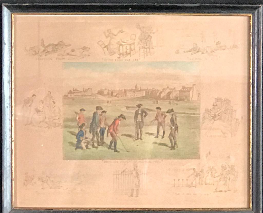 John William King - Hand Colored Golf Engraving: "Royal & Ancient" Original hand colored engraving 1875. 9.5"h x 11"w.