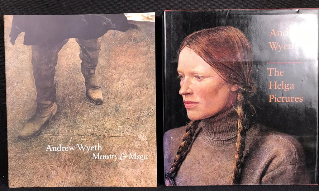 Memory & Magic & The Helga Pictures, Andrew Wyeth: Two books one hardcover the other soft cover in very good condition.