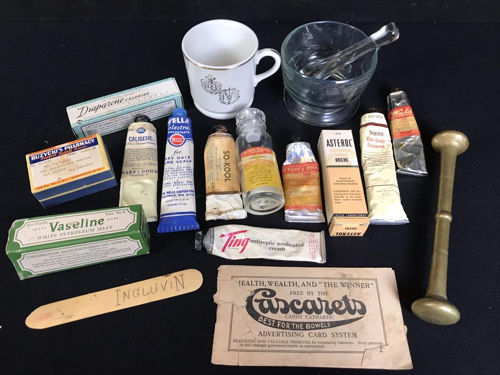 Glass Morter & Pestle, Ointments, etc. (1 of 7)