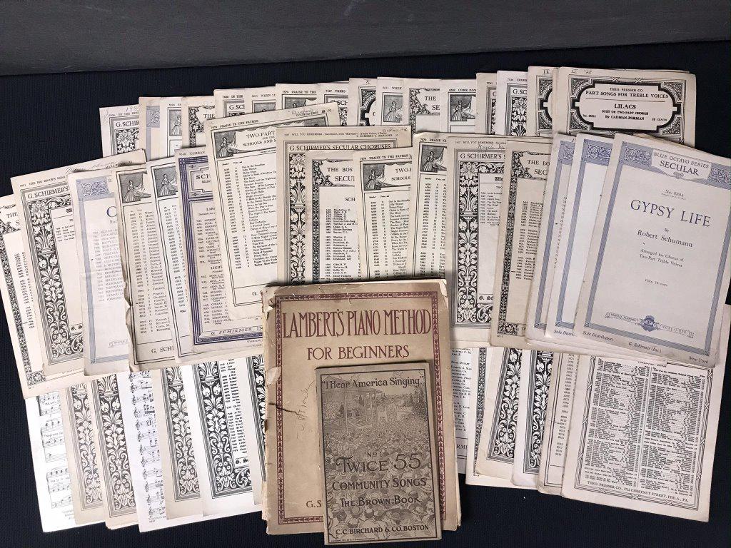 Sheet Music for Schools, Vintage (48 pcs): In good condition