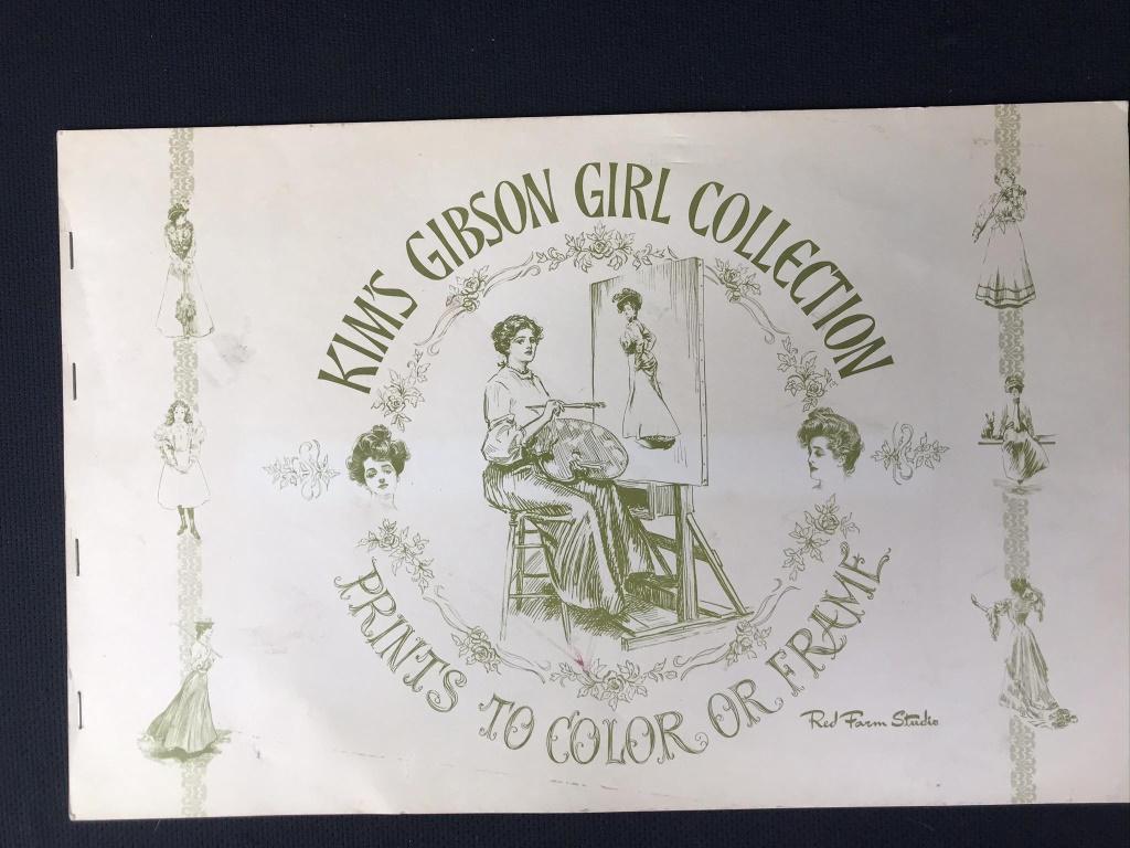 Gibson Girl Collection: "Prints to Color or Frame" 6 pages of drawing prints. 12h x 18.5w inches