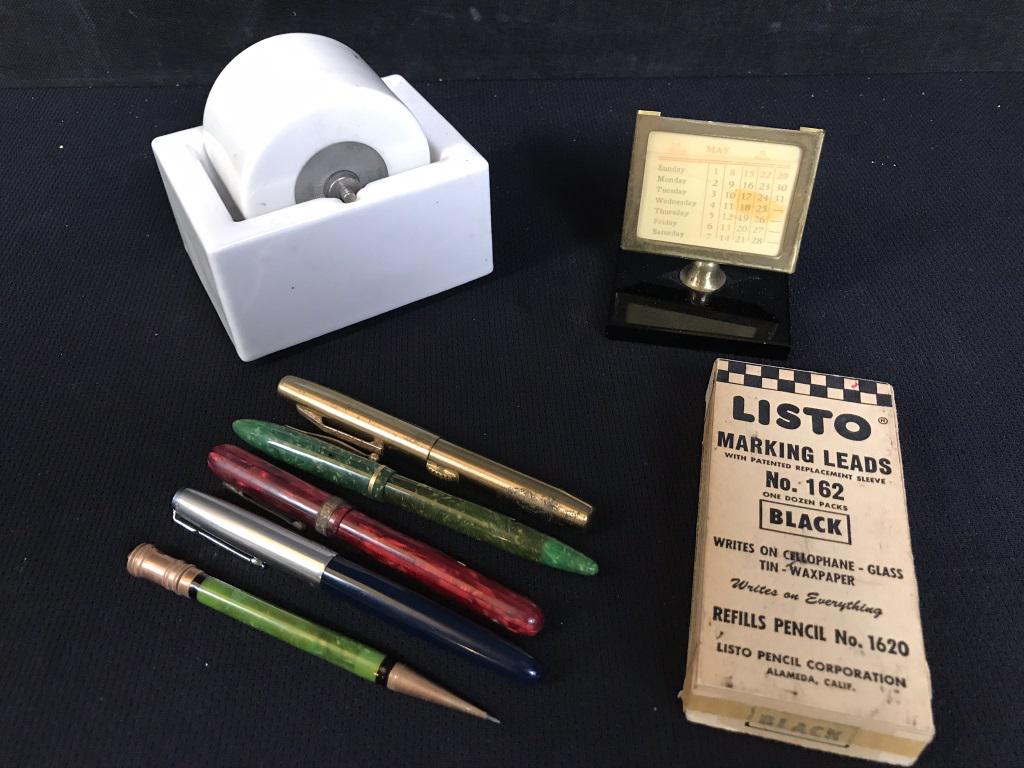 Vintage Office Pens, Pencils, Calendar, Roller (1 of 7)