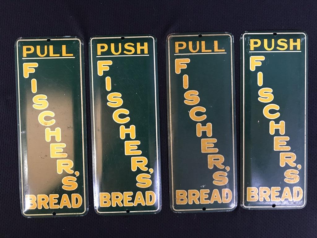 Fischer's Bread Vintage Door Push/Pull Adv. Signs (1 of 3)