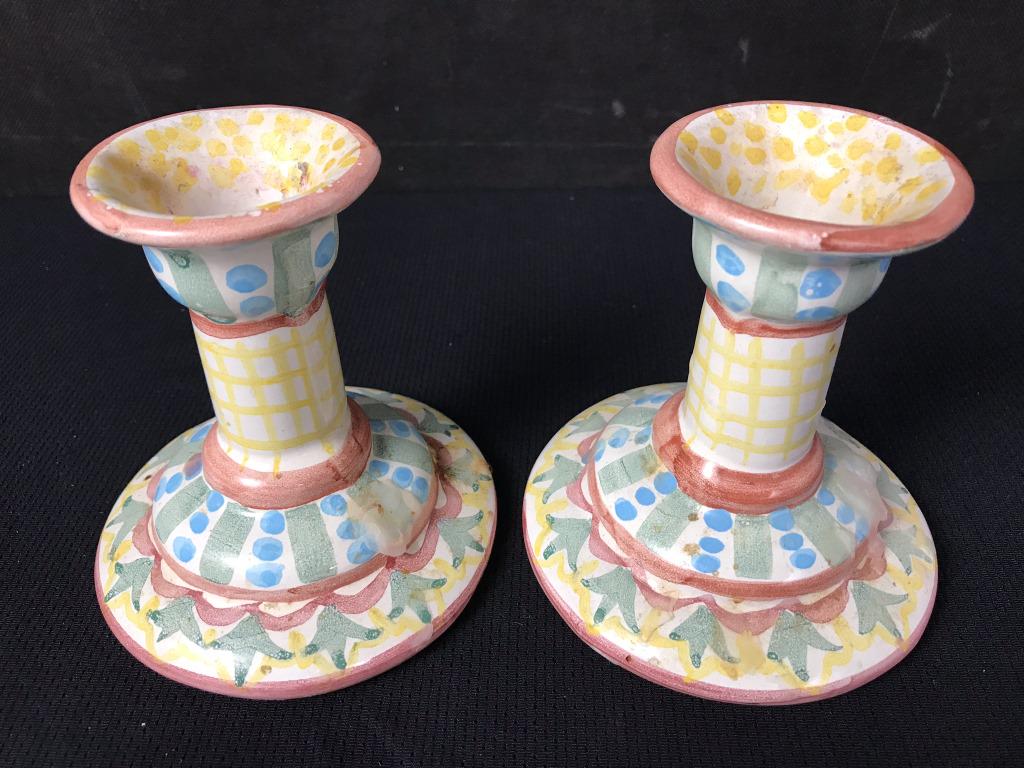 MacKenzie Childs Pair of Candlestick Holders (1 of 2)